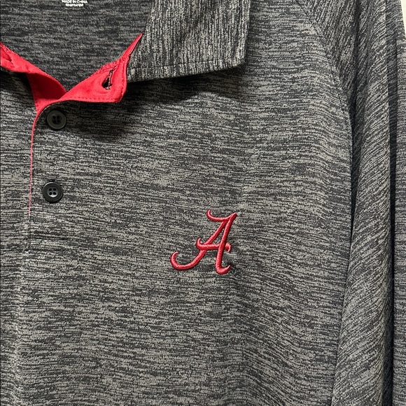 NWOT Colosseum Gray Black Heathered “A”Alabama Polo Golf Shirt Crimson Tide XXL - Picture 3 of 12